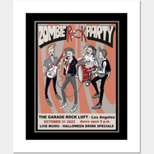 Zombie rock party Posters and Art